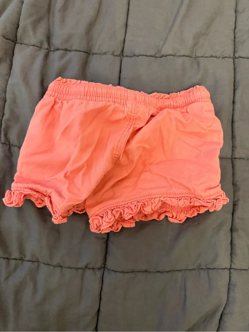 Baby Gap Girls Coral Ruffle Hem Drawstring Shorts